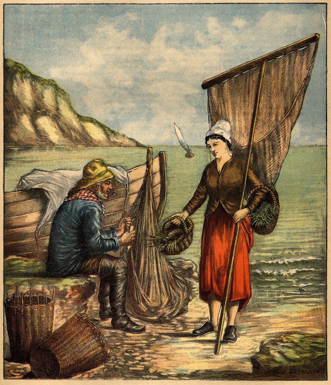 Gravura em "La Terre Illustree" n°86 de 23 de Junho de 1892. de French School