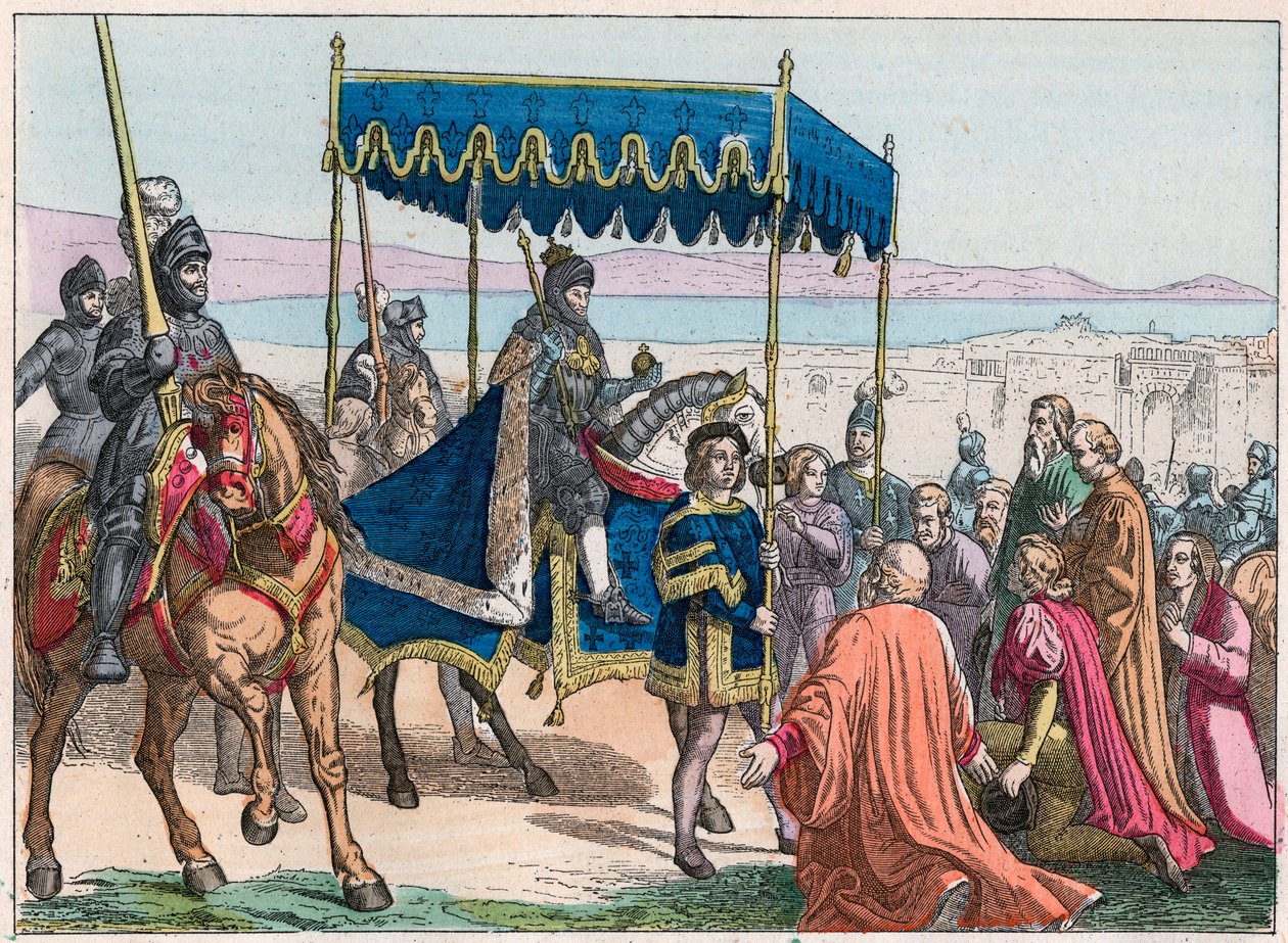 Entrada de Carlos VIII (1470-1498) em Nápoles de French School