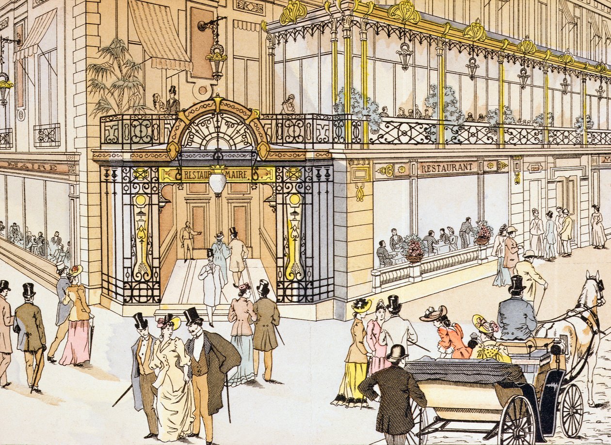 Entrada do restaurante Le Maire em Paris, c.1895 de French School