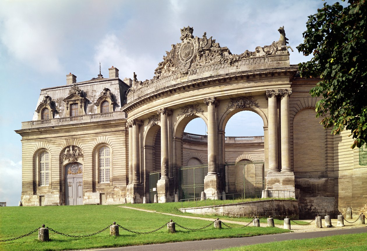 Entrada, para, a, estábulos de French School