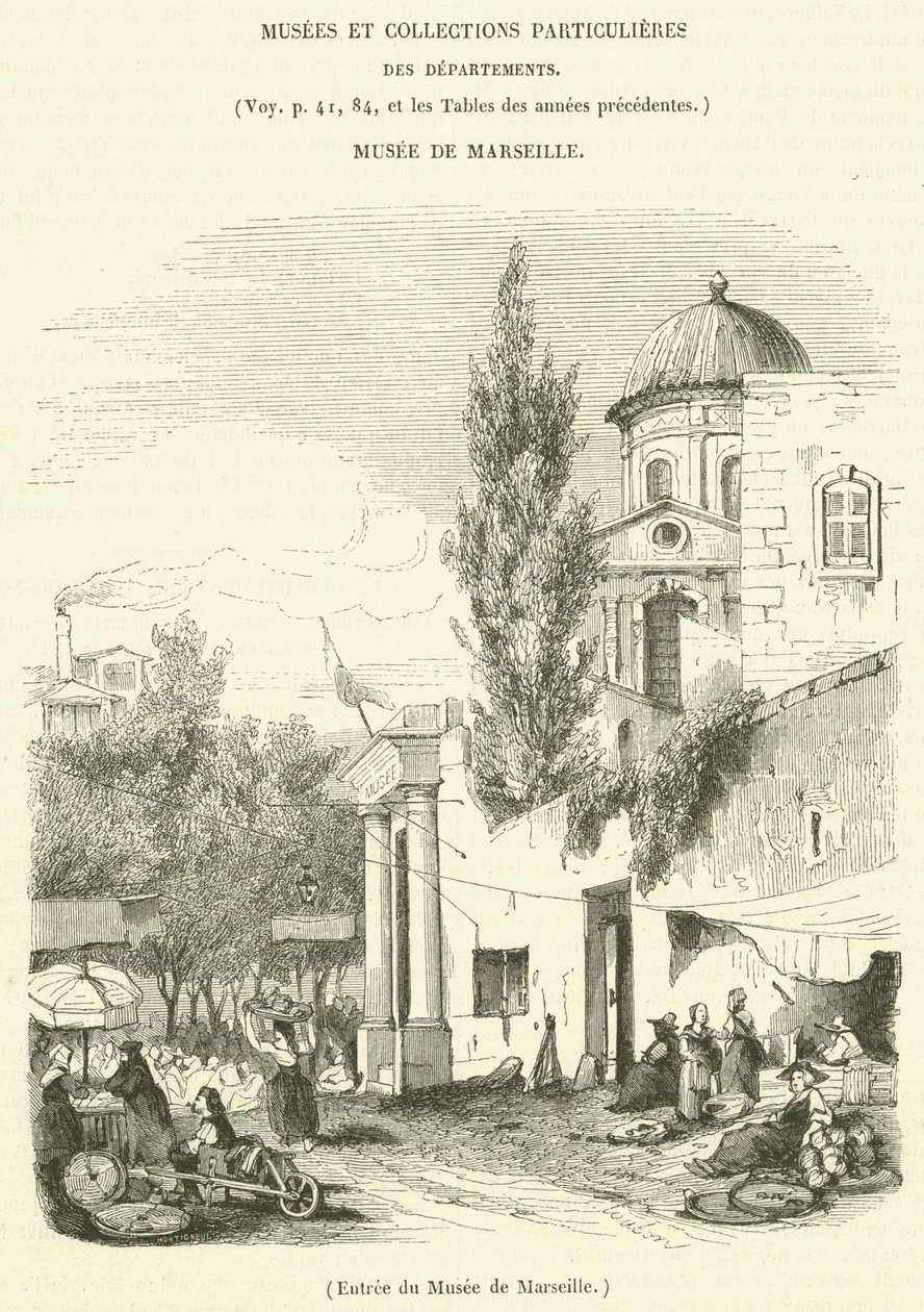 Entrada do Museu de Marselha (gravura) de French School