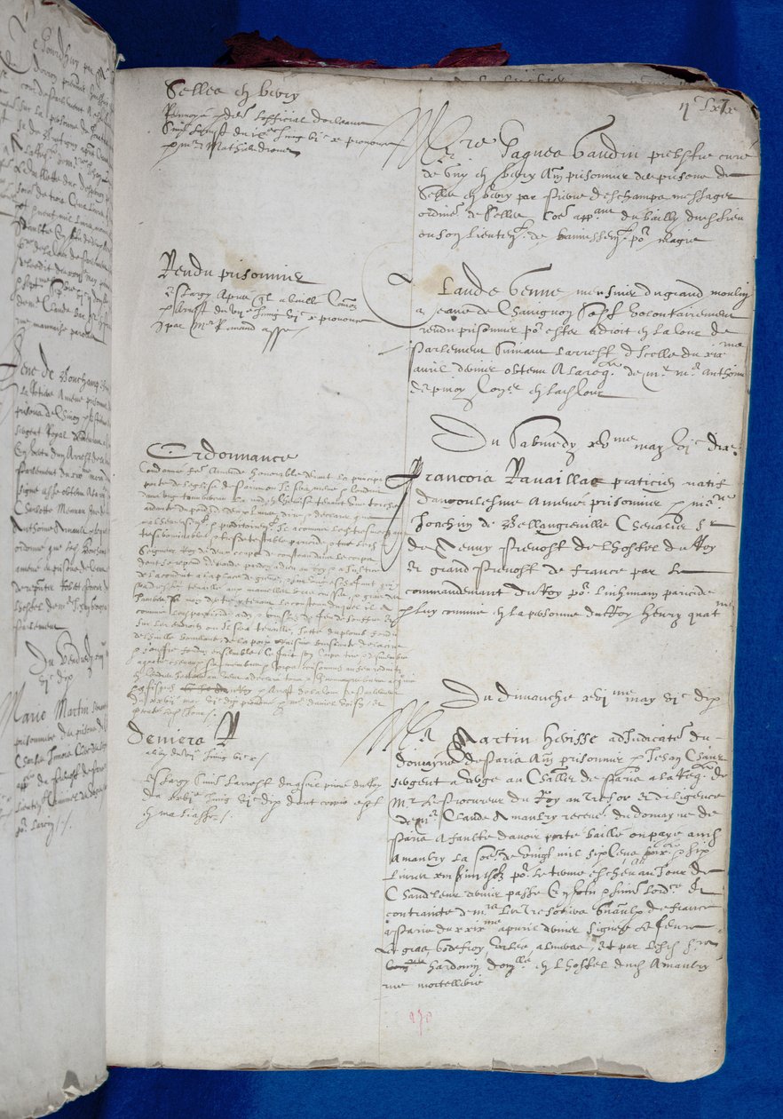 Entrada no registro da prisão do Grand Chatelet de Francois Ravaillac, 1610 de French School