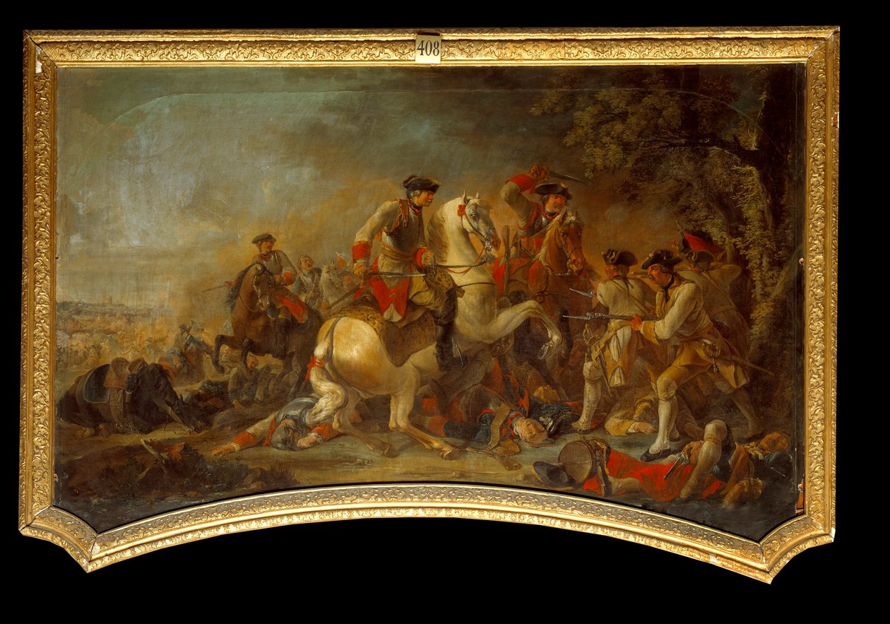 Episódio da Guerra dos Sete Anos (1756-1763) entre a Prússia e a Inglaterra. Pintura anónima da Escola Francesa. Século XVIII Chantilly, museu Conde de French School