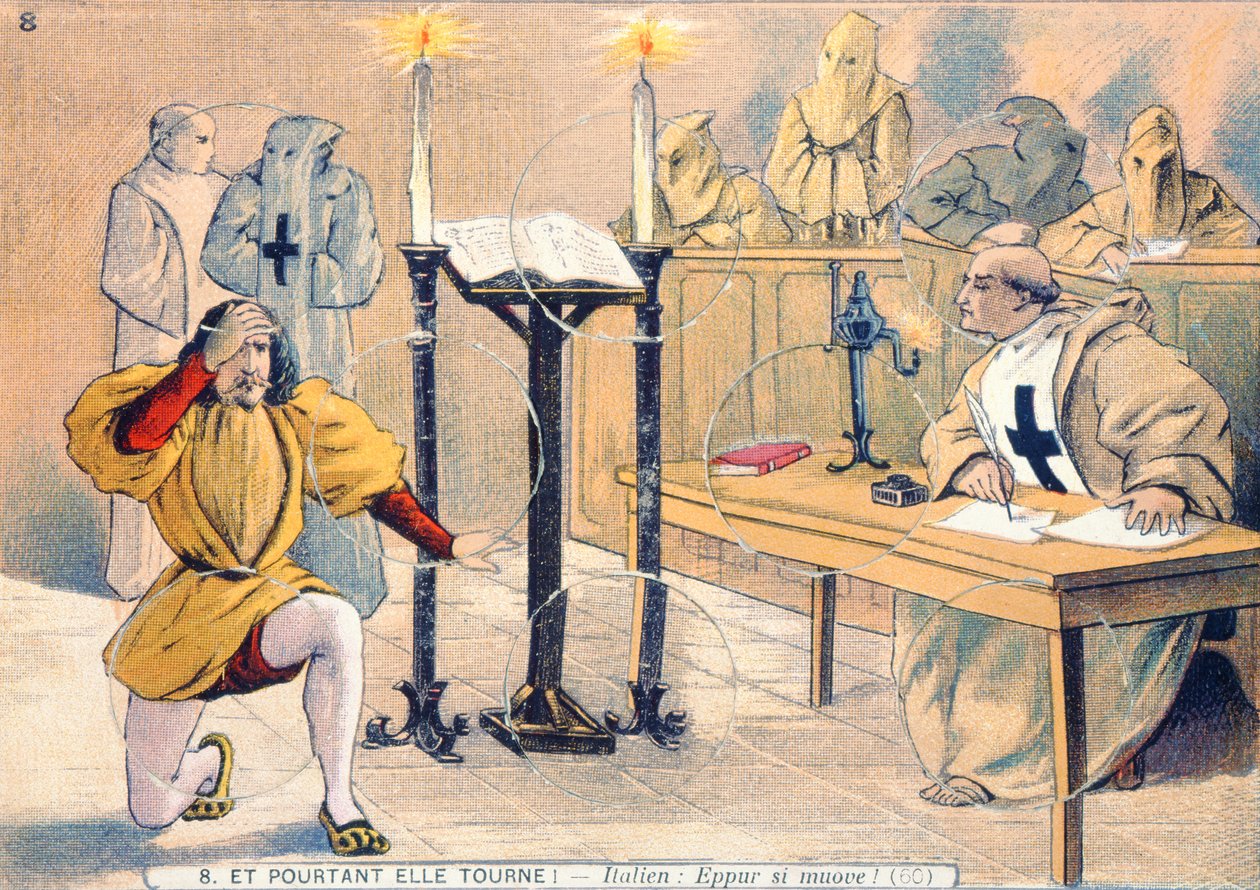 E ainda assim se move, O Julgamento de Galileo Galilei (1564-1642) em 1633 de French School