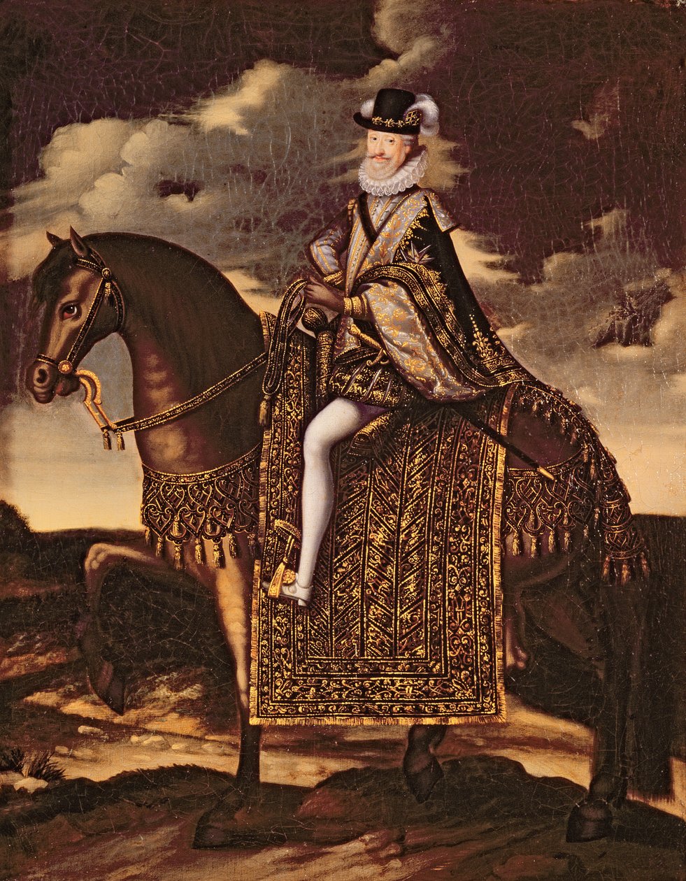 Retrato Equestre de Henri IV (1553-1610) de French School