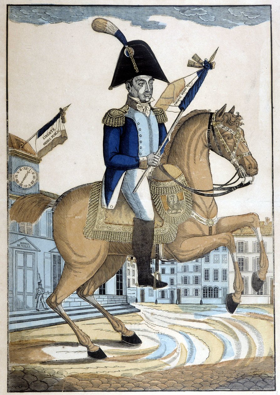 Retrato equestre do General Lafayette, Comandante-em-Chefe da Guarda Nacional da França de French School