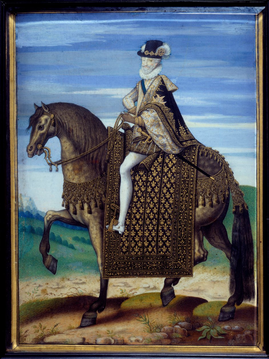 Retrato equestre de Henri IV (1553-1610) de French School