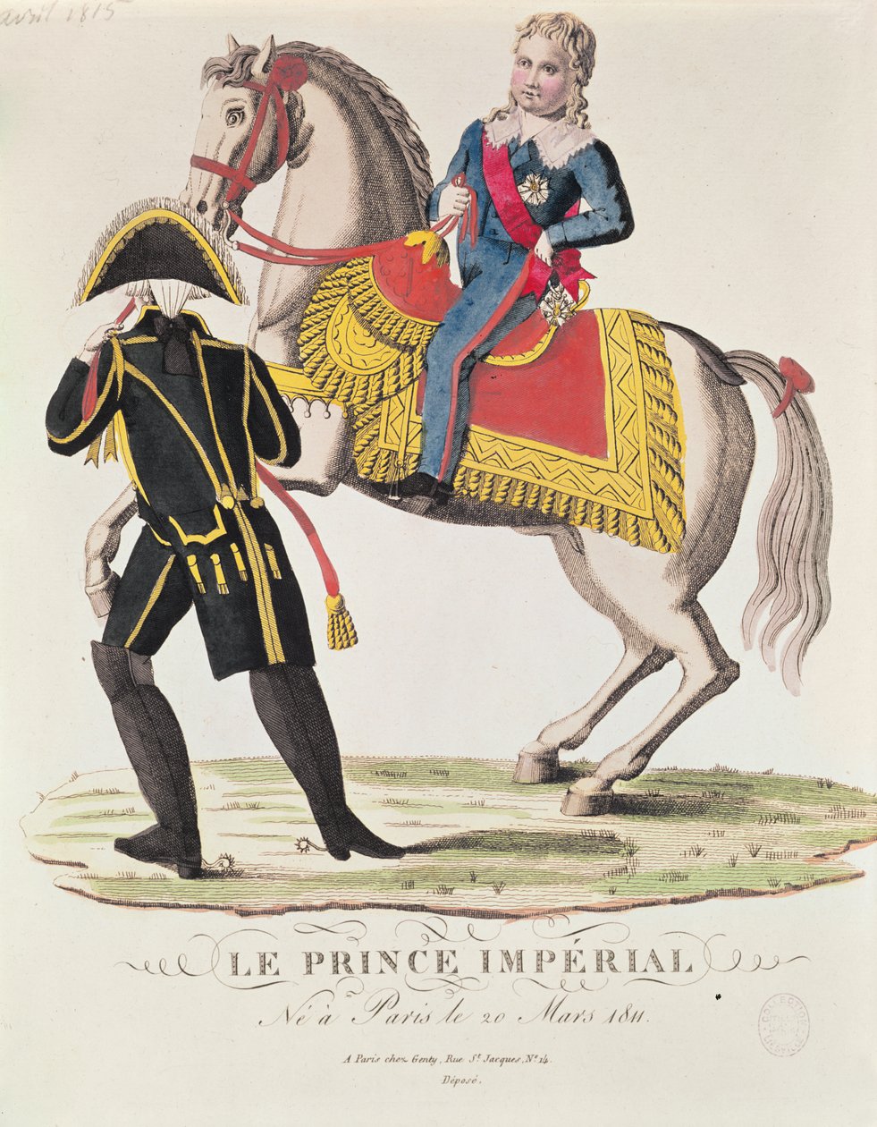 Retrato equestre de Napoleão II (1811-32) Rei de Roma, abril de 1815 de French School