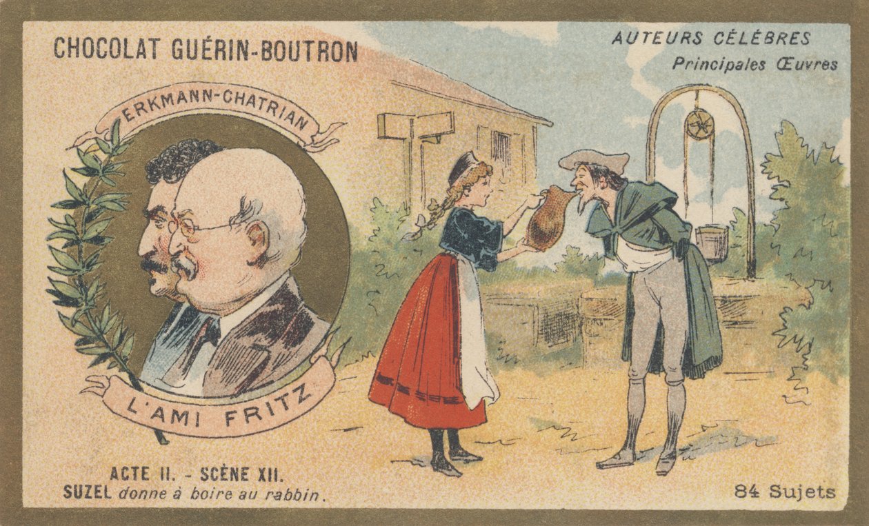 Erkmann-Chatrian, pseudônimo coletivo de Emile Erkmann (1822-1899) e Alexandre Chatrian (1826-1890), romancistas, autores de “L&39;ami Fritz”, romance (1864) de French School
