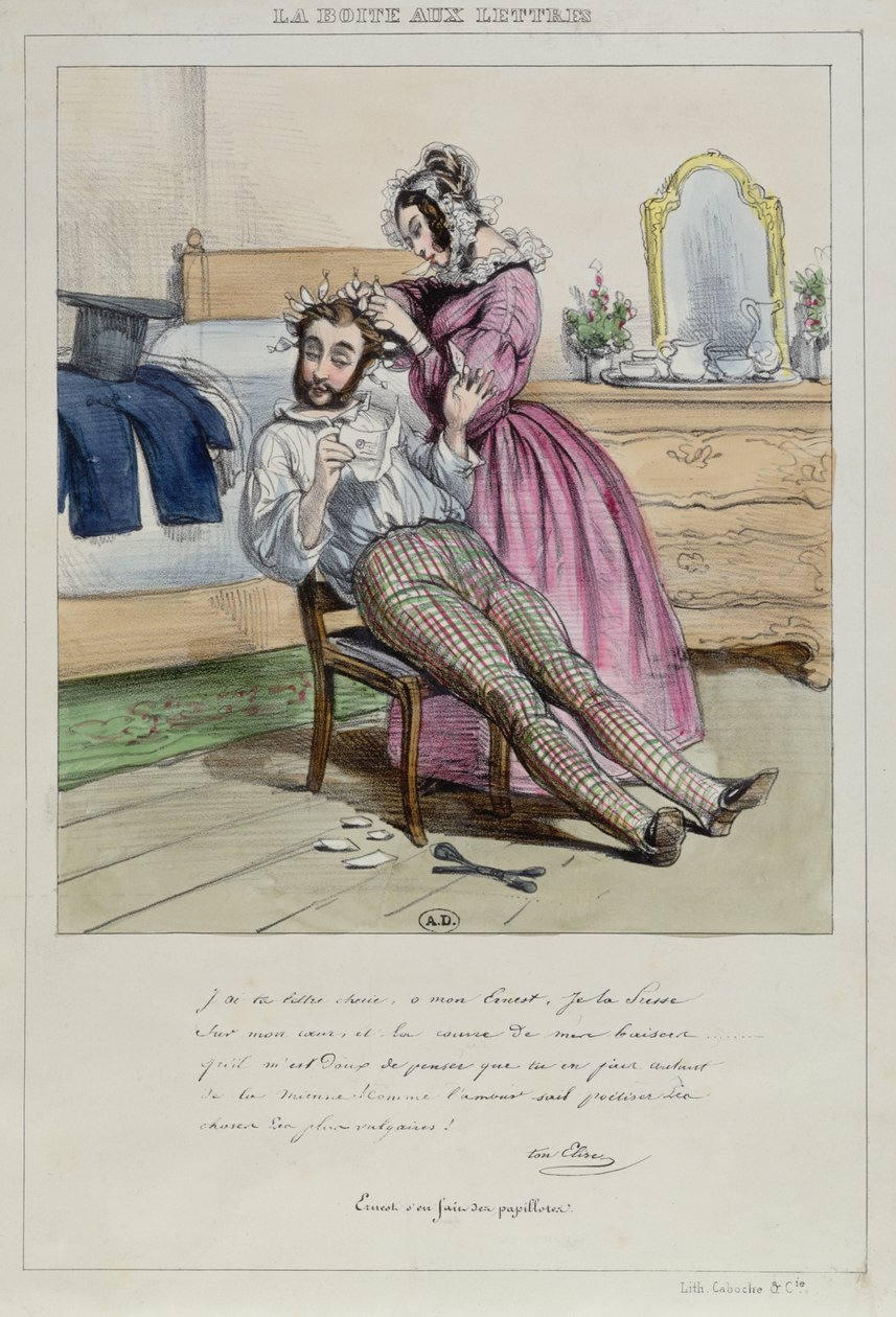 Ernest tem o cabelo enrolado, c.1840 de French School