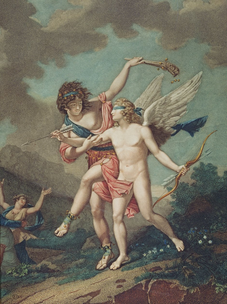 Eros liderado pela loucura, gravada por Godefroy de French School