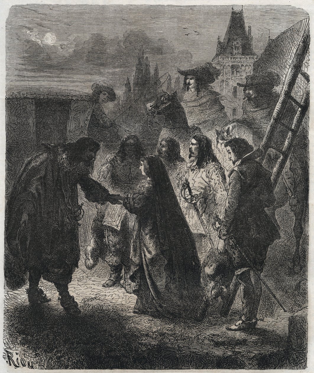 Fuga de Marie de Medicis (1573-1642) (Maria de Medici) do castelo de Blois em 22 de fevereiro de French School
