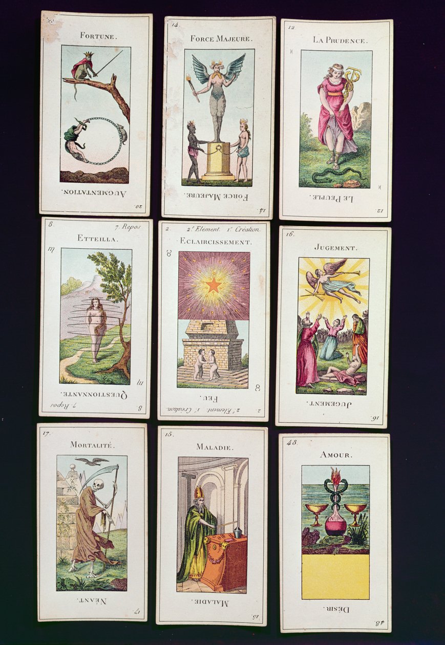 Cartas de tarô Etteilla de French School