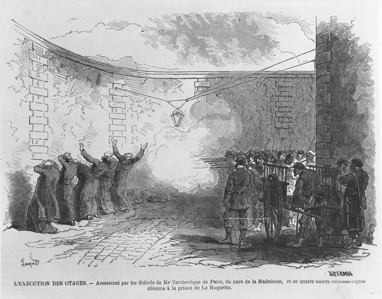 Execução de Georges Darboy, 24 de Março de 1871 (gravura) de French School