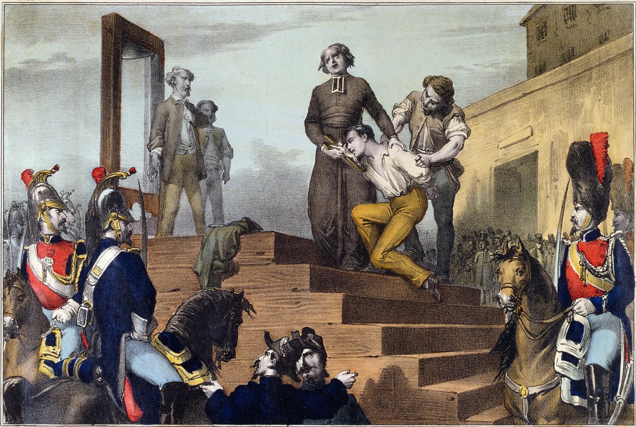 Execução de Jean-Baptiste Troppmann (1848-1970) 19 de janeiro de 1870, c.1870 de French School