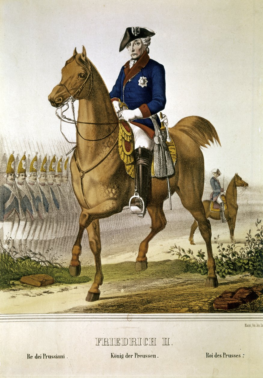 FRIEDRICH II "O GRANDE": Rei da Prússia (1712-1786) (gravura) de French School