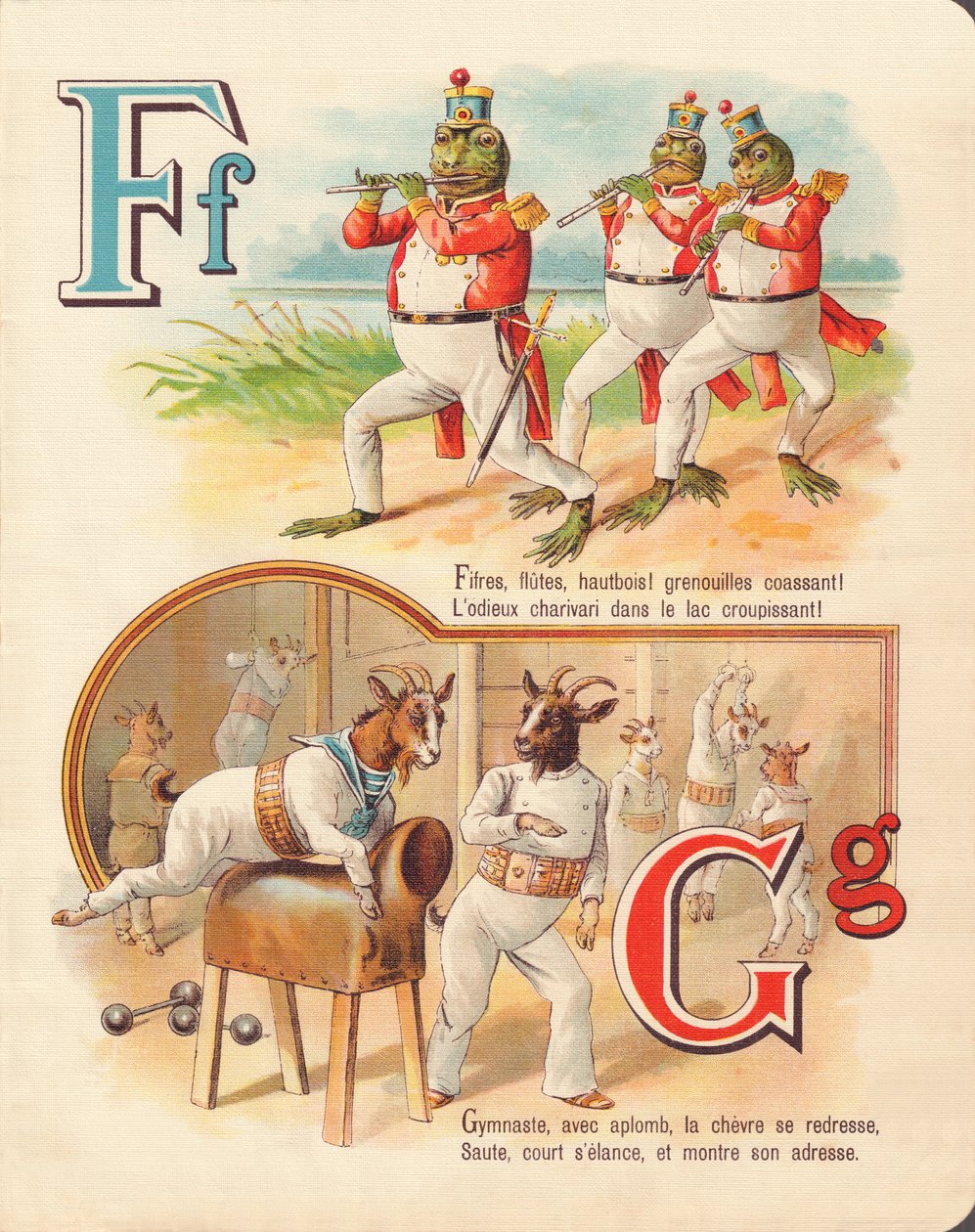 FG: Sapo, pífano, cabra, ginástica de French School