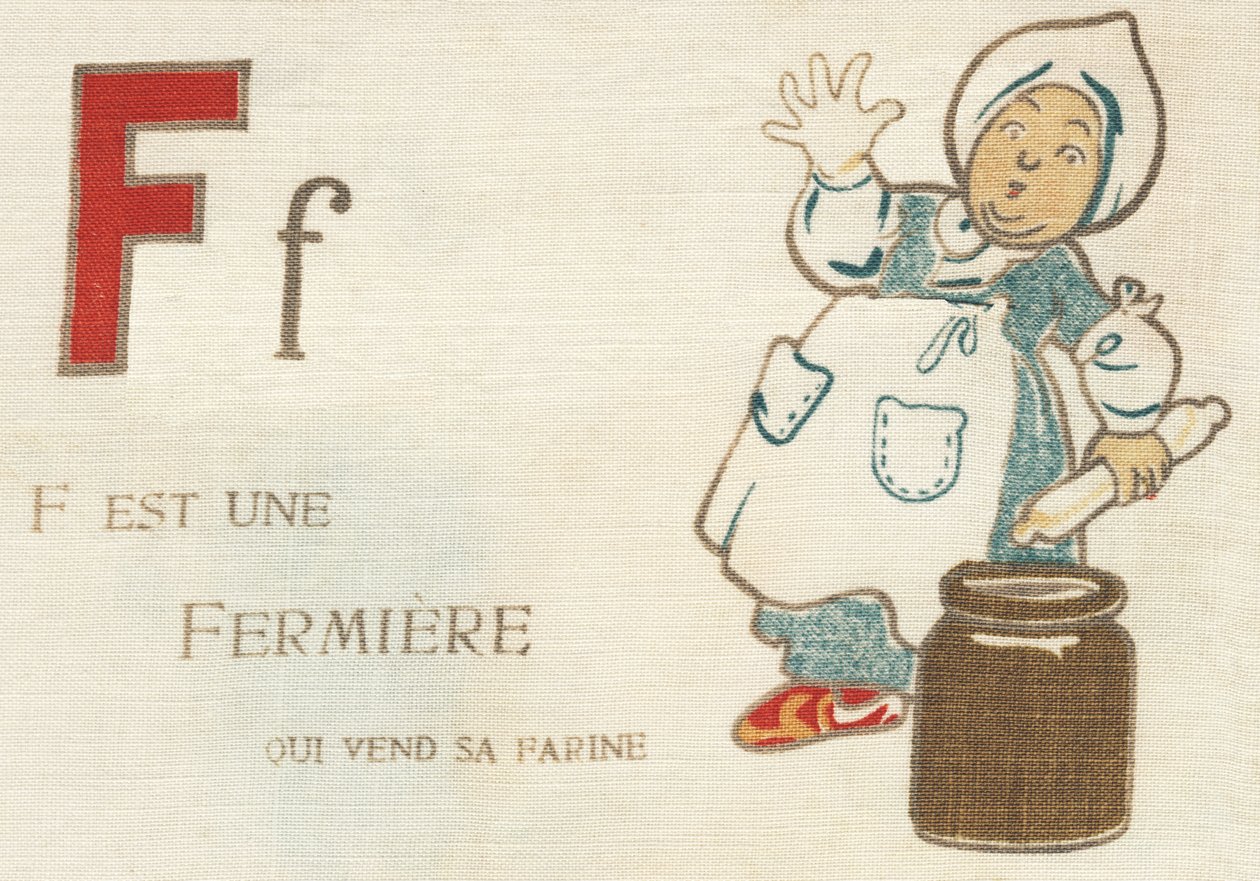 F é um agricultor que vende a sua farinha. de French School
