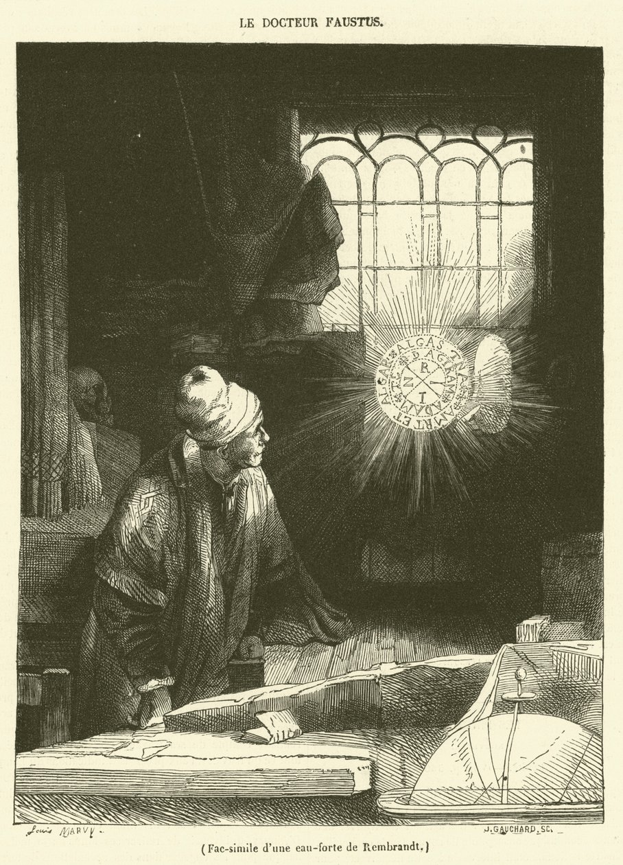 Fac-símile de uma gravura de Rembrandt de French School