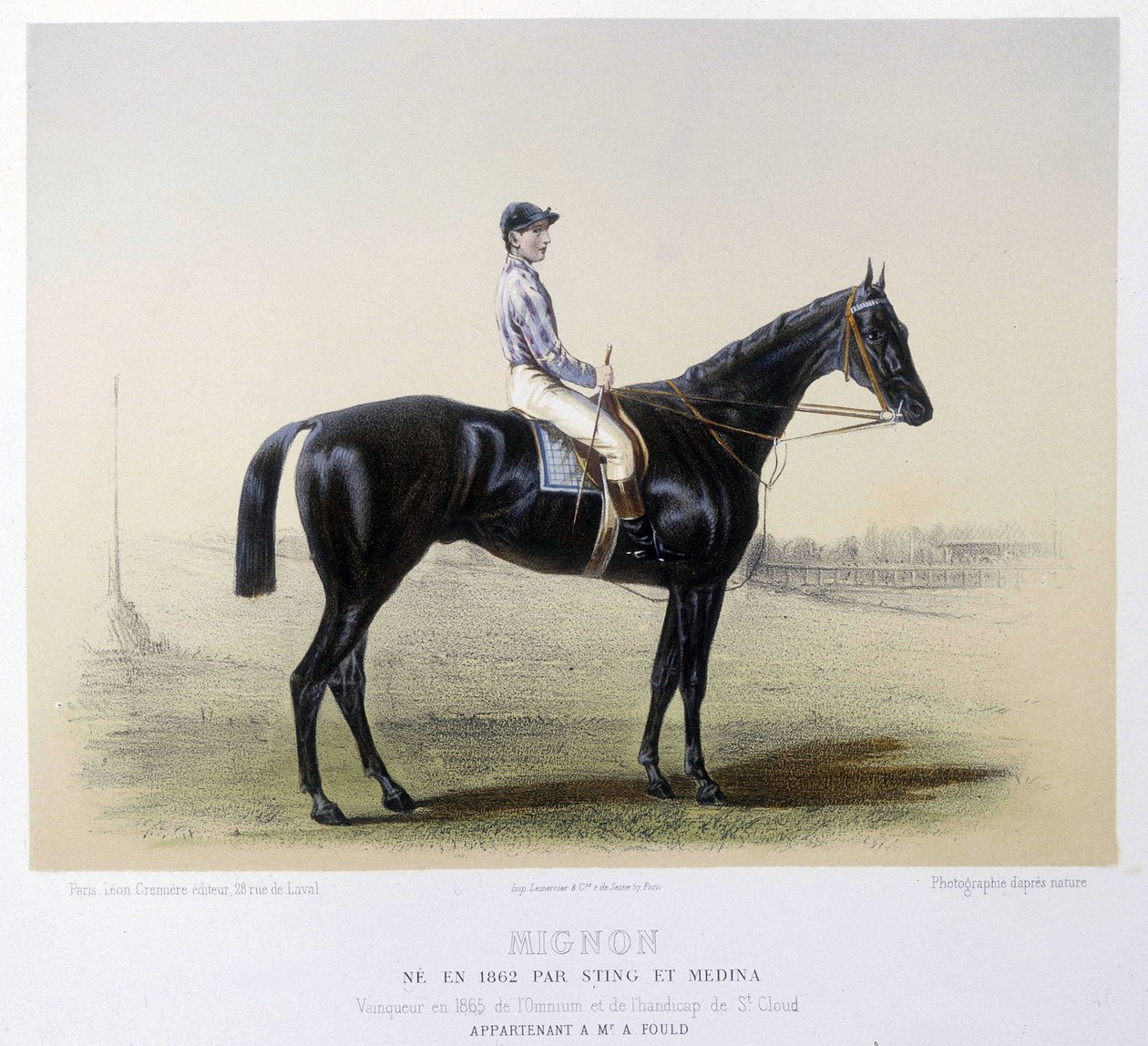 Cavalo de corrida famoso - em "The Centaur" 1866 de French School