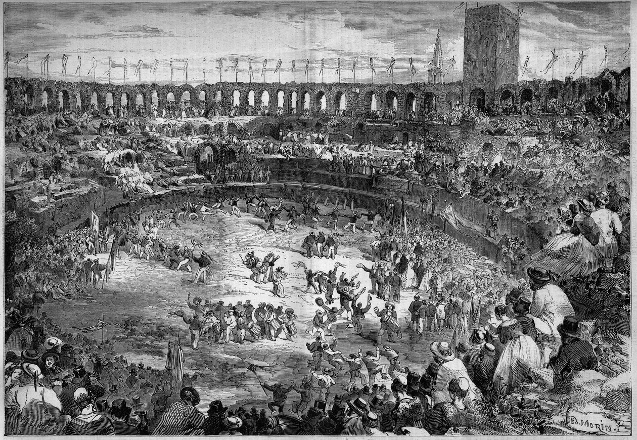 Farandole dançou na arena de Arles (Bouches du Rhone de French School