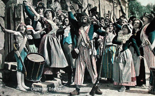 Canção de Despedida (Extracto de um Filme Silencioso), cartão postal do início dos anos 20 (cor litho) de French School
