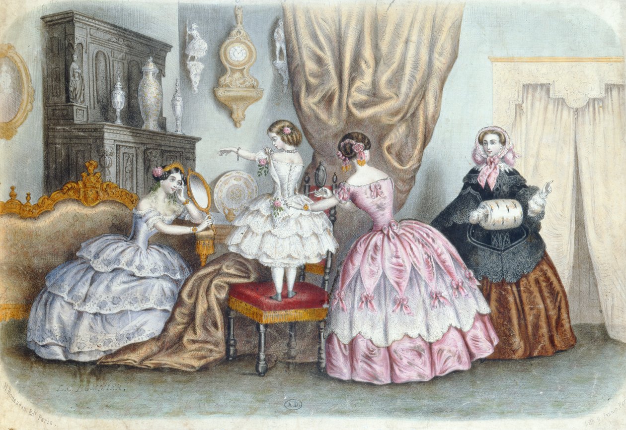 Placa de moda, de la Mode Illustree ;, c.1860 de French School
