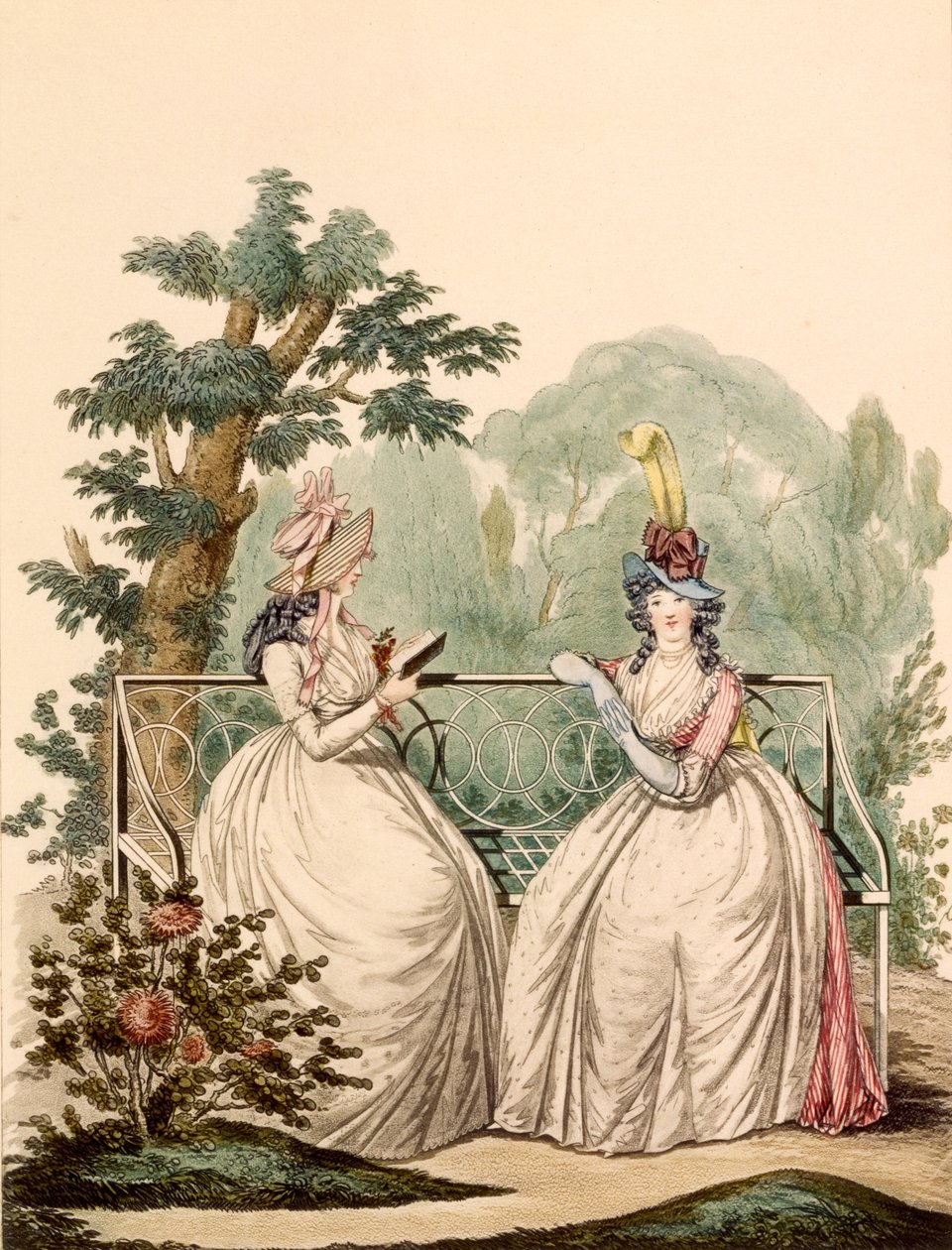 Placa de moda das senhoras em vestidos de dia de verão - Modes Anglaises, 1794 de French School