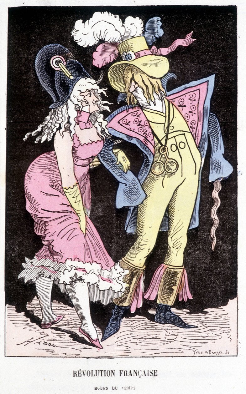 A moda sob a Revolução Francesa - in "Histoire de France Tintamarresque" de Touchatout de French School