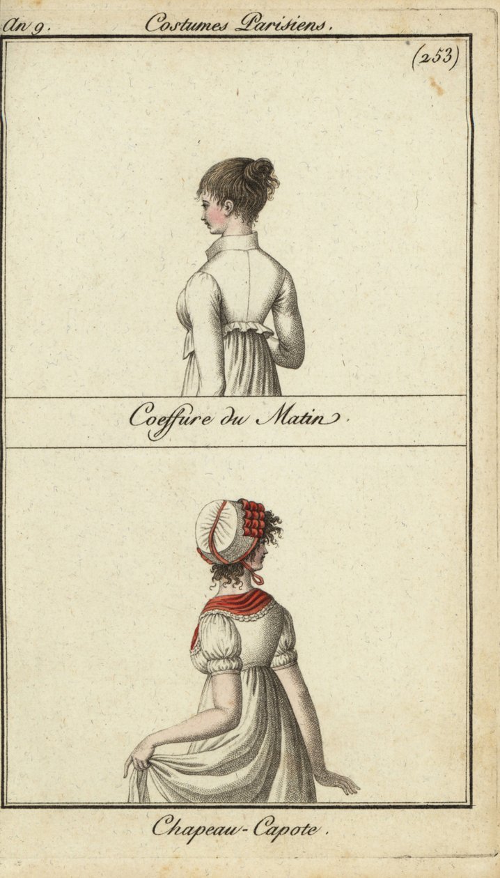 Penteado e chapéu na moda, Paris de French School