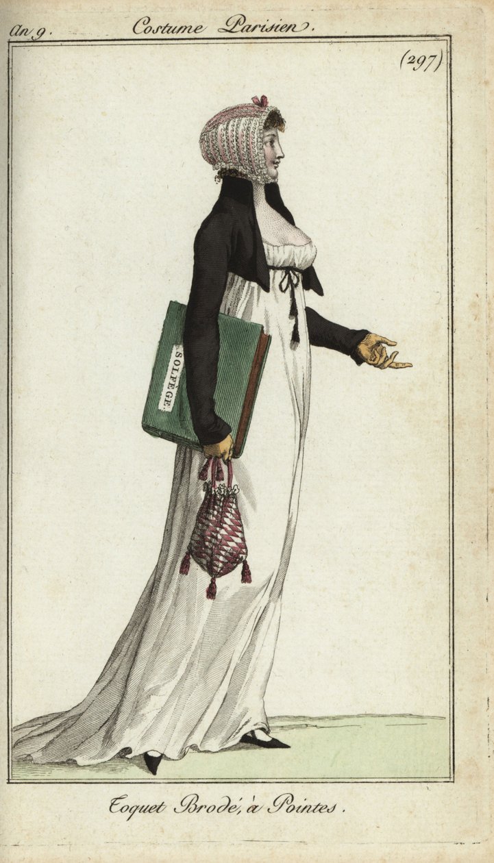 Mulher da moda em boné de toque bordado de French School