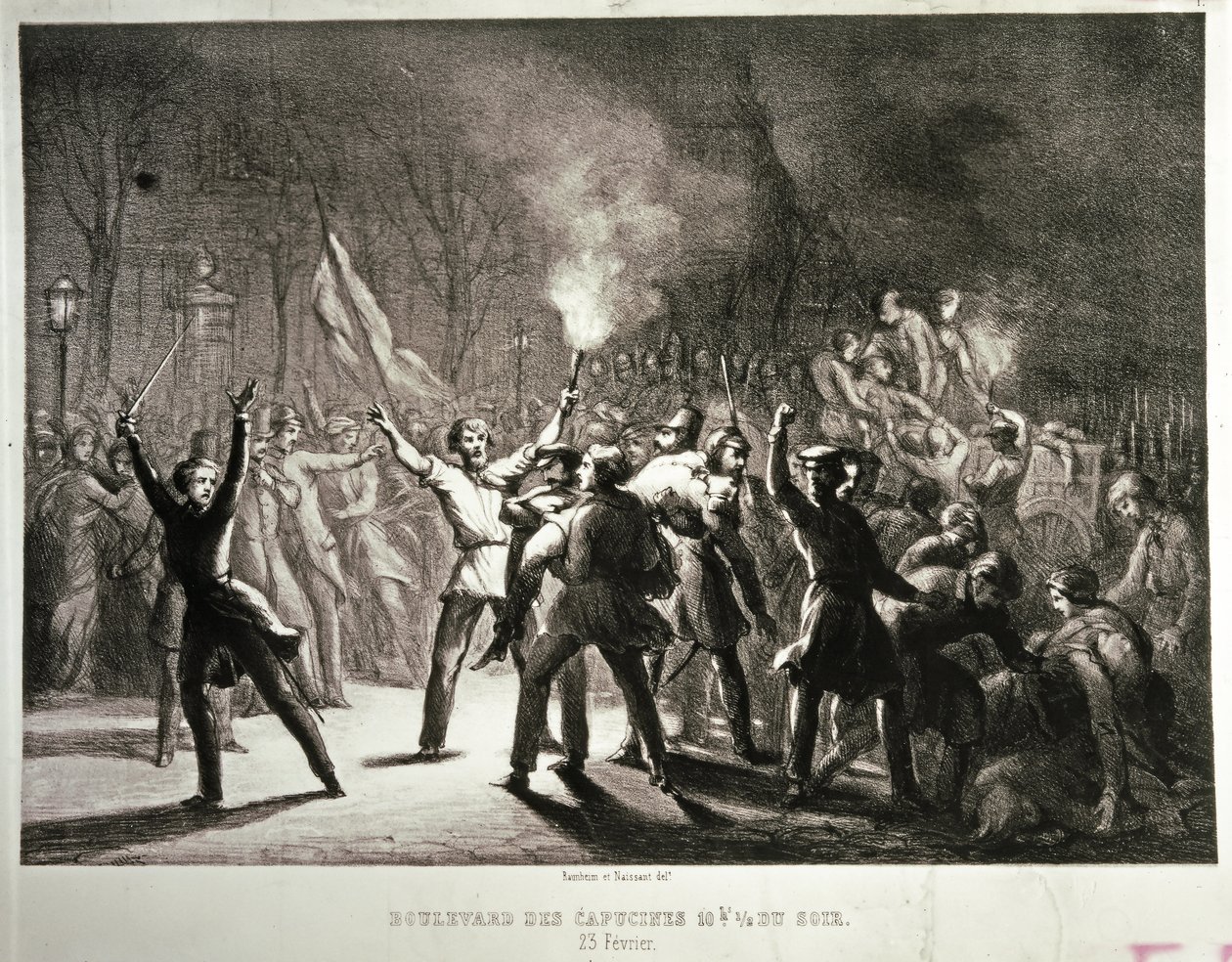 Revolução de fevereiro de 1848 (litografia) de French School