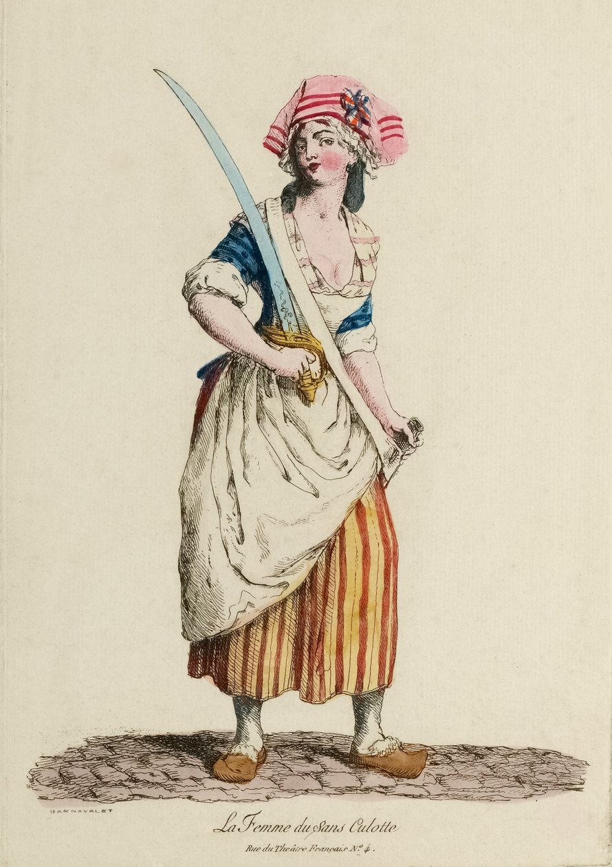 Mulher Sans-Culotte, c.1792 (gravura) de French School