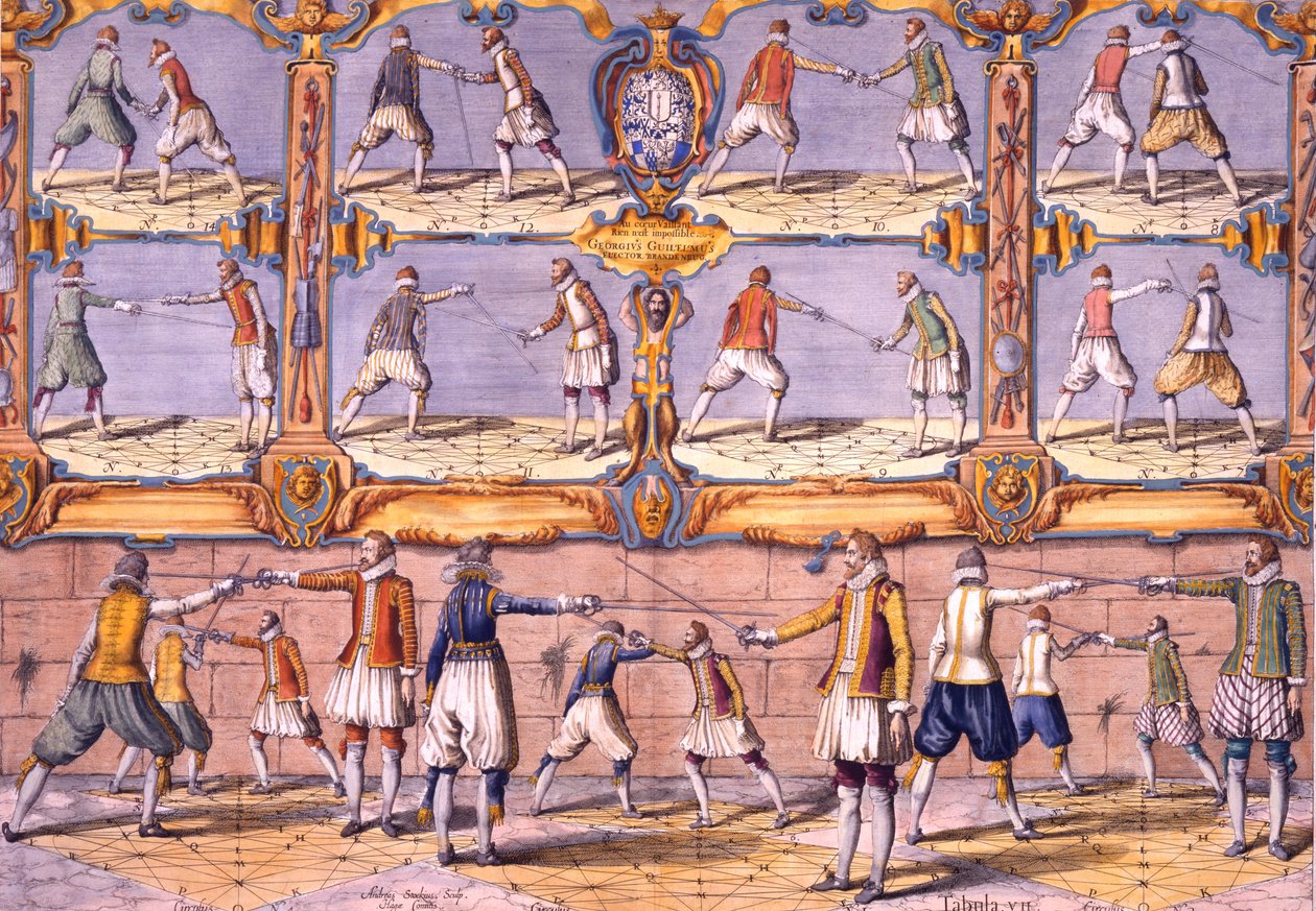 Esgrima, da Academie de lEspée de Girard Thibault, publicado em 1630 de French School