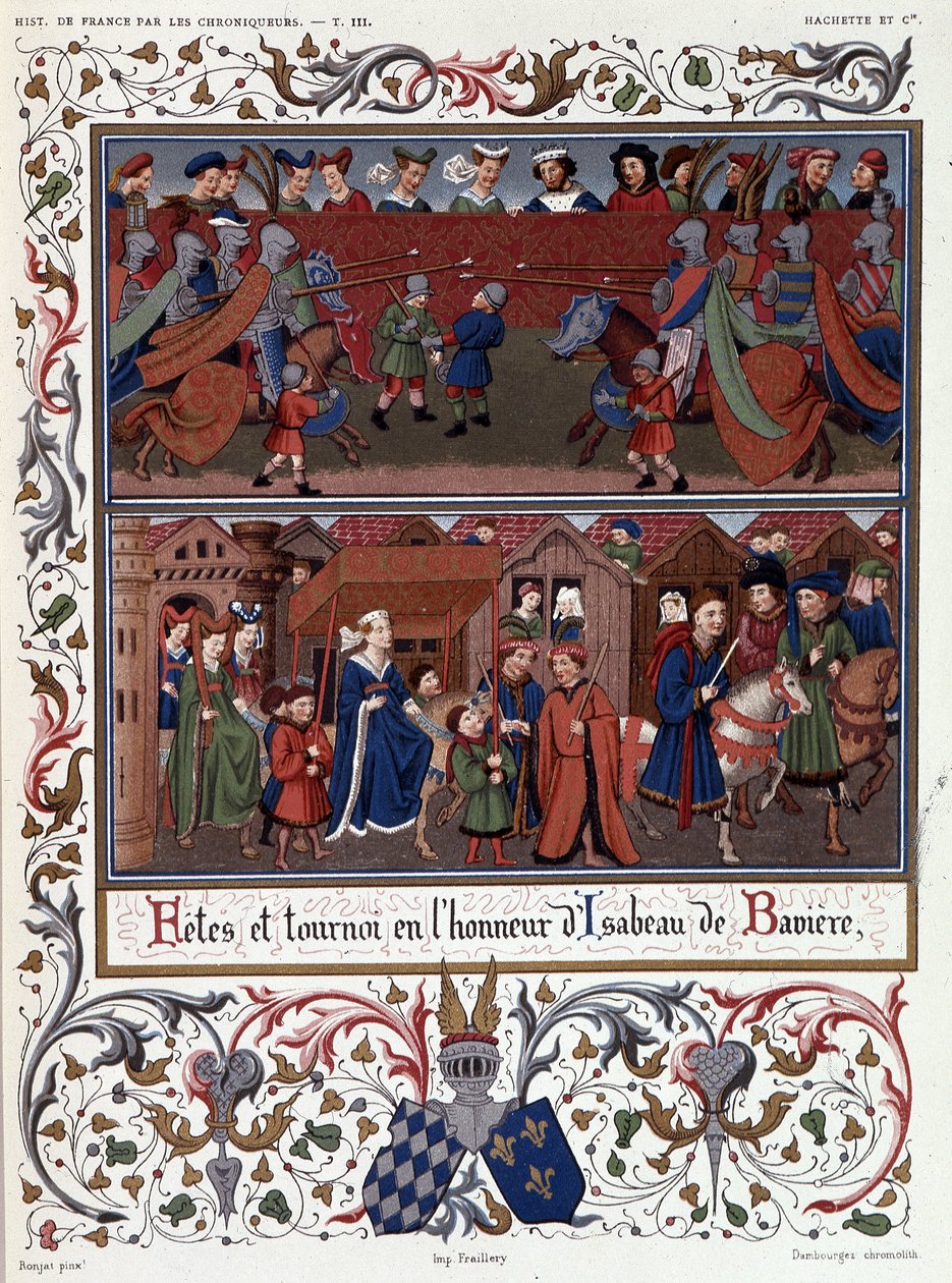 Festivais e Torneio em Honra de Isabeau (Isabelle, Elisabeth) da Baviera (1371-1435) de French School
