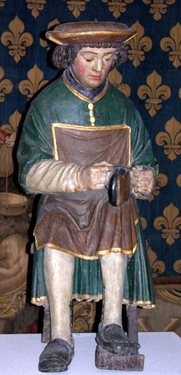 Figura de São Crispin (madeira policromada) de French School