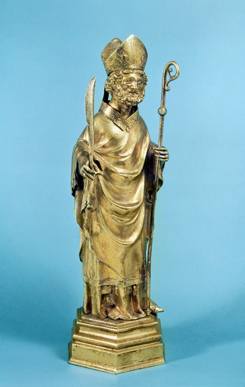 Estatueta de um bispo (cobre dourado) de French School