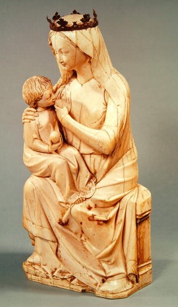 Estatueta da Virgem amamentando o menino Jesus, de Lisieux de French School