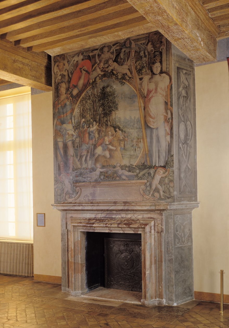 Lareira no Quarto do Rei de French School