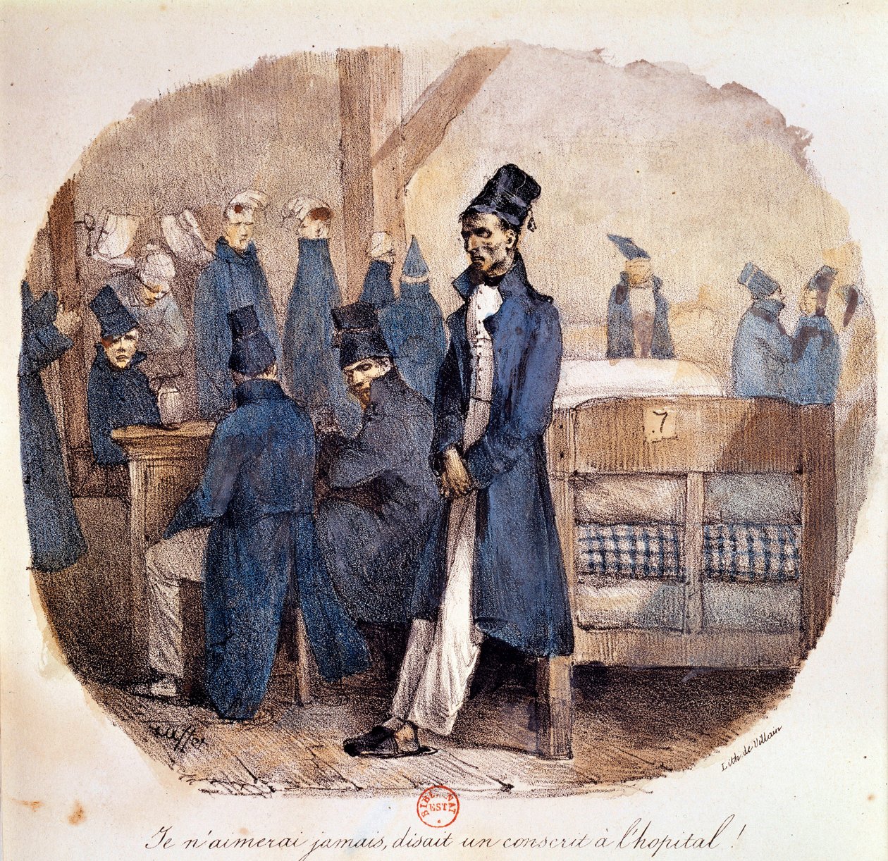 Primeiro Império: "Os recrutas no hospital em 1809" Paris, B.N. de French School