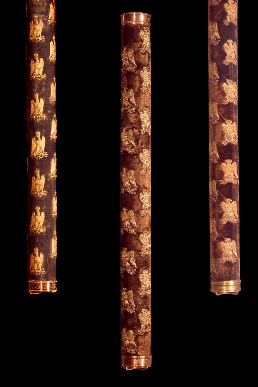 Os primeiros pauzinhos de marechal do Império. Feitos de madeira, ouro e veludo. 1804-1814. Paris, Musee de l