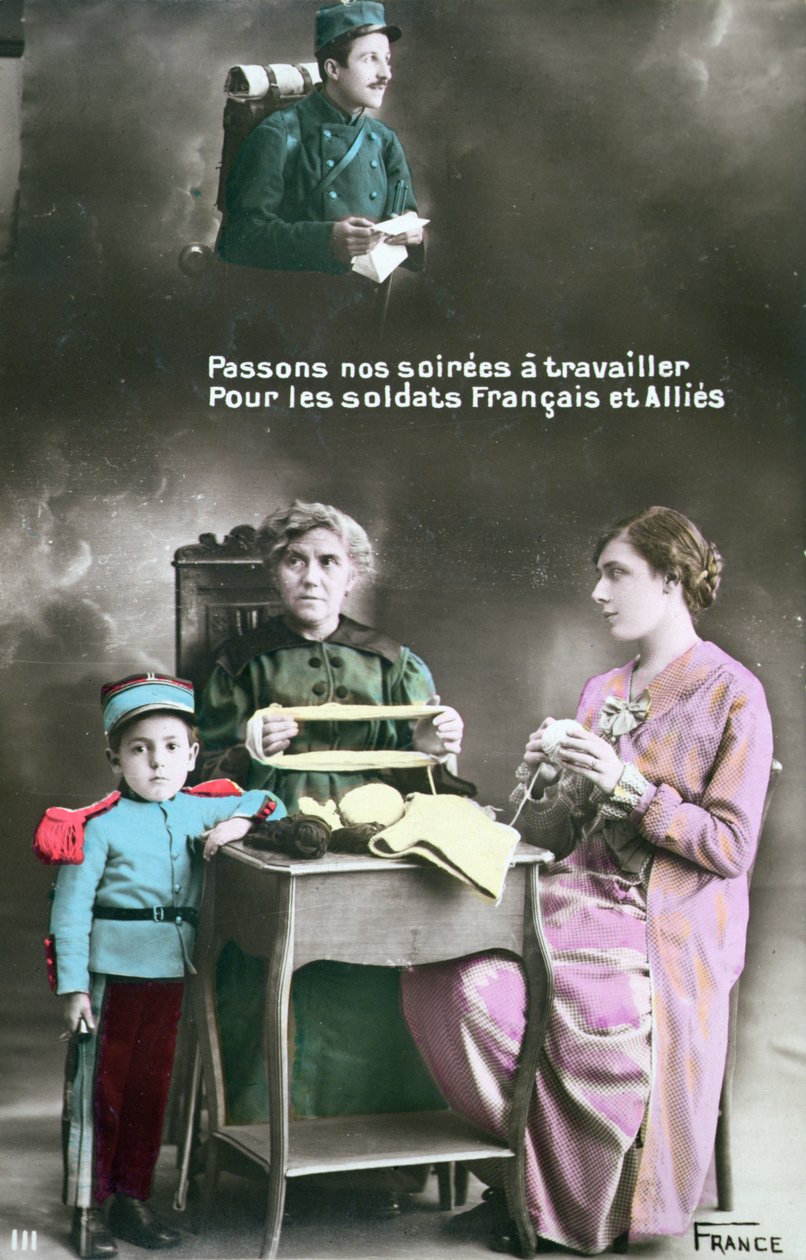 Cartão postal patriótico da Primeira Guerra Mundial de French School