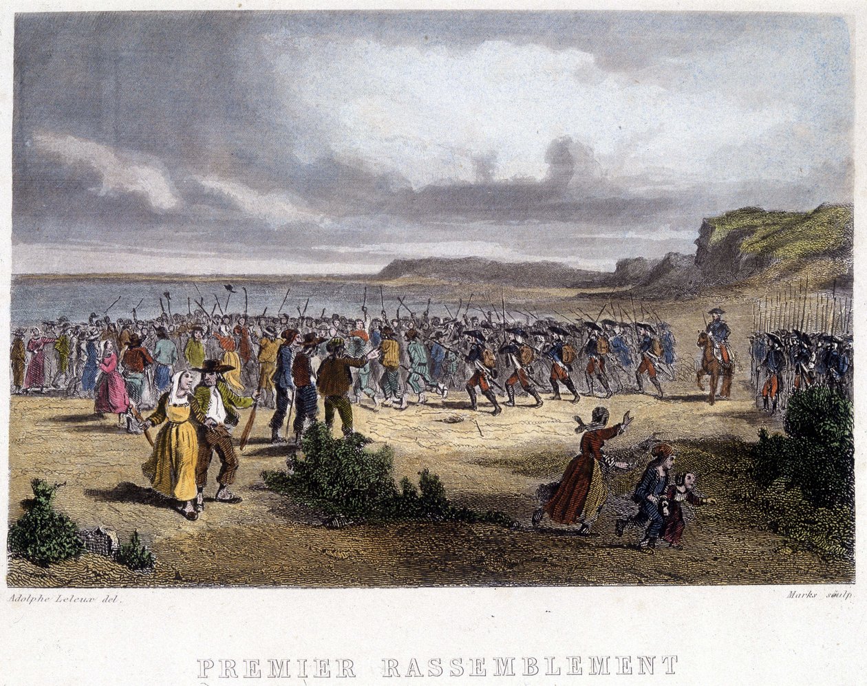 Primeira reunião dos vendeanos - gravura de French School