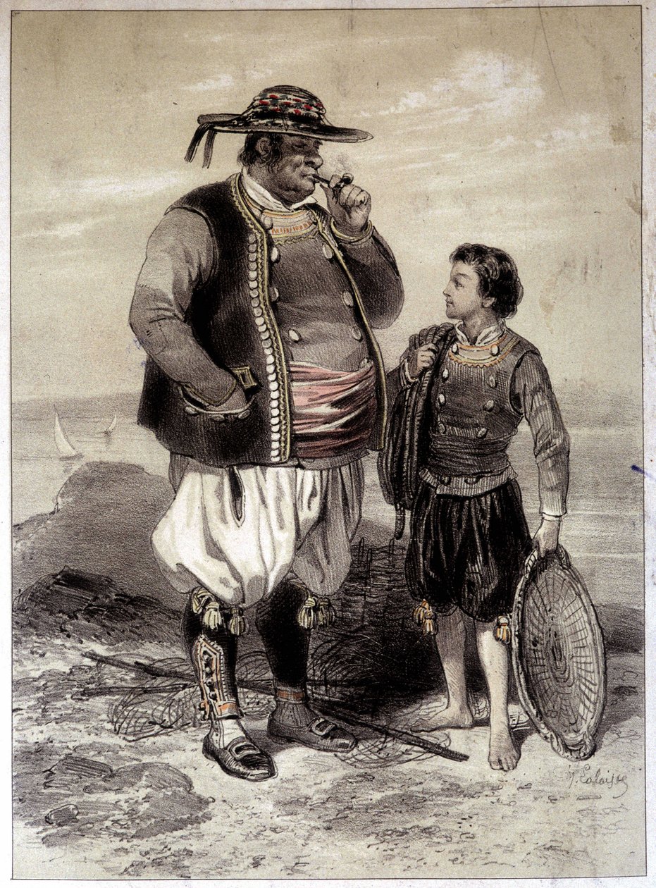 Pescadores de Douarnenez, c. 1855 de French School