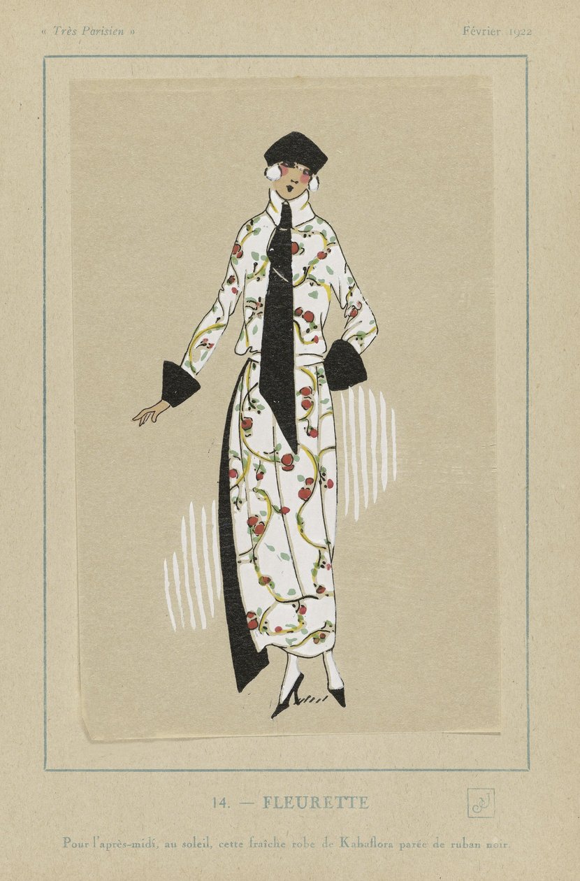 Fleurette, de Tres Parisiens, pub. 1922 (impressão a estêncil) de French School