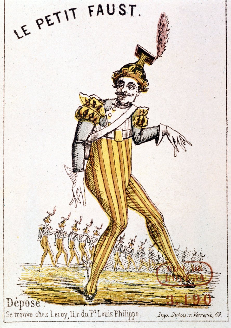 Florimond Roger dit Hervé (1825 - 1892): "O Pequeno Fausto", capa do programa. Paris, Biblioteca da Ópera. de French School
