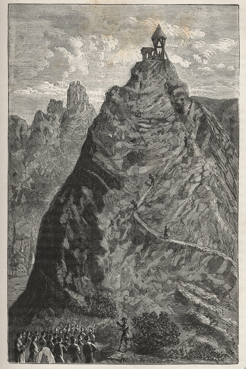 Florin Perier faz experiência de Torricelli no cume do Puy de Dome, 19 de setembro de French School