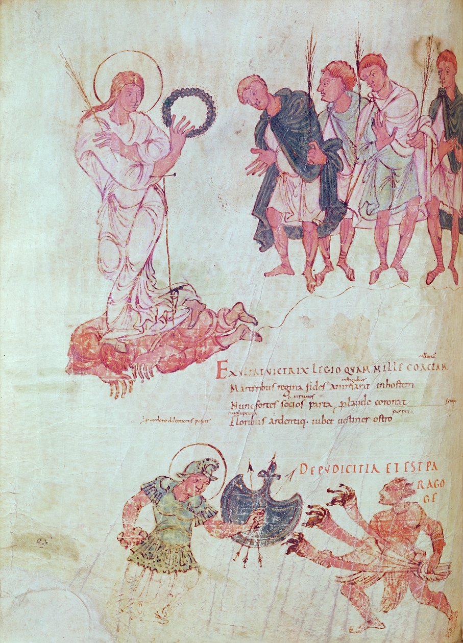 Fol.15.083 do Psychomachia por Prudentius de French School