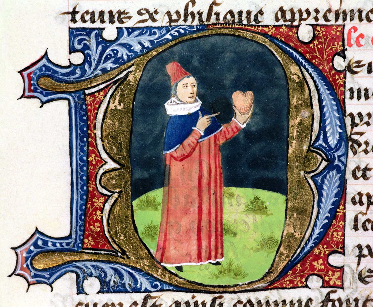 Fol.38v O Coração, de Traite de Medecine de Aldebrande de Florence, 1356 de French School