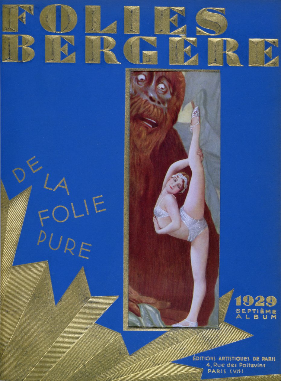 Folies Bergere Programa para a revista De la Folie Pure, inspirado no filme King Kong e estrelado por Glenn Ellyn, 1929 de French School